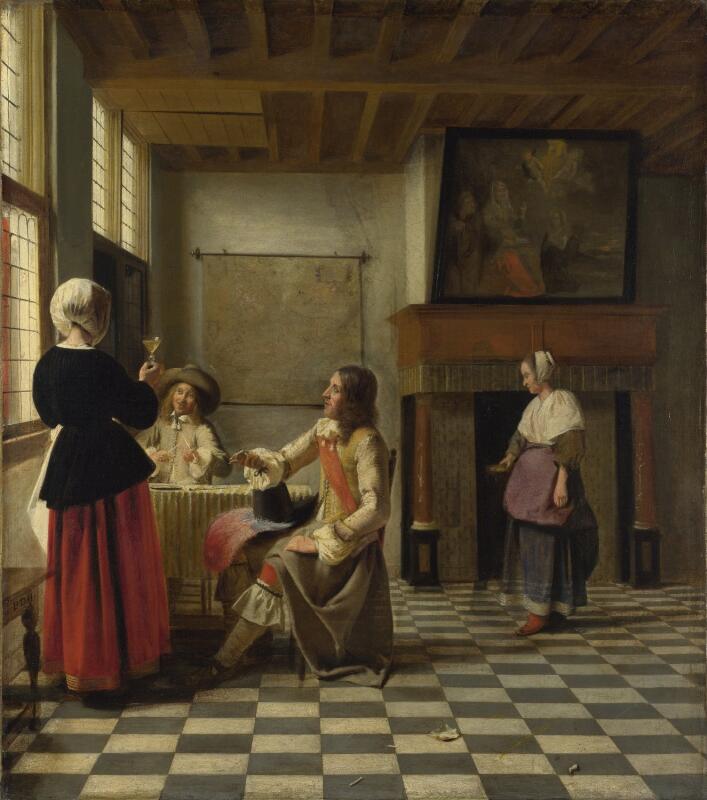 Intérieur avec une femme buvant, Pieter de Hooch, National Gallery