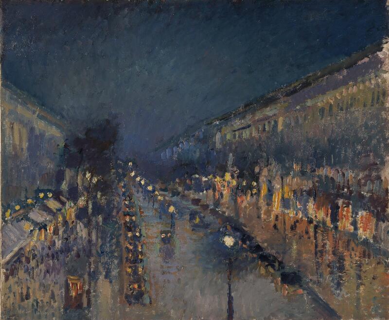 Boulevard Montmartre, effet de nuit, Camille Pissarro, National Gallery